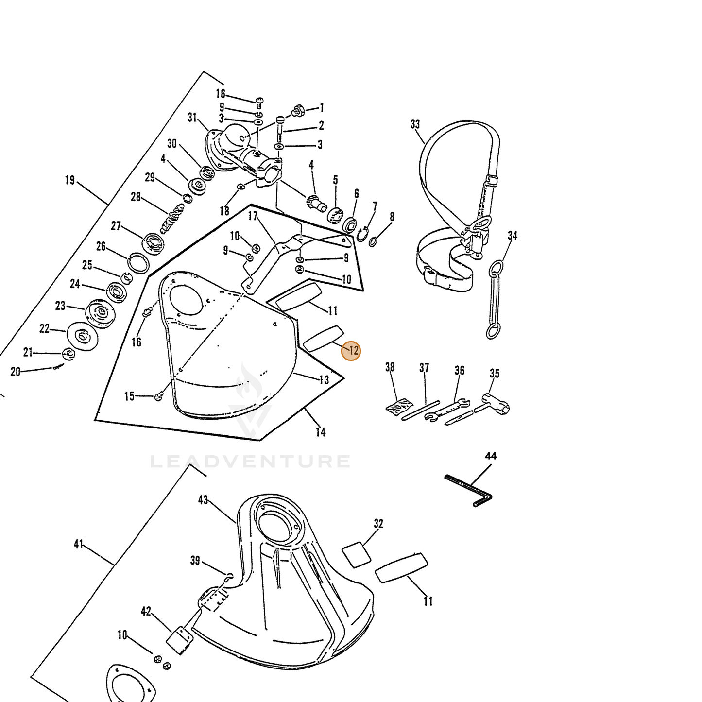 ECHO part 89016852330 — IPL diagram snippet (6x zoom, amber highlight)