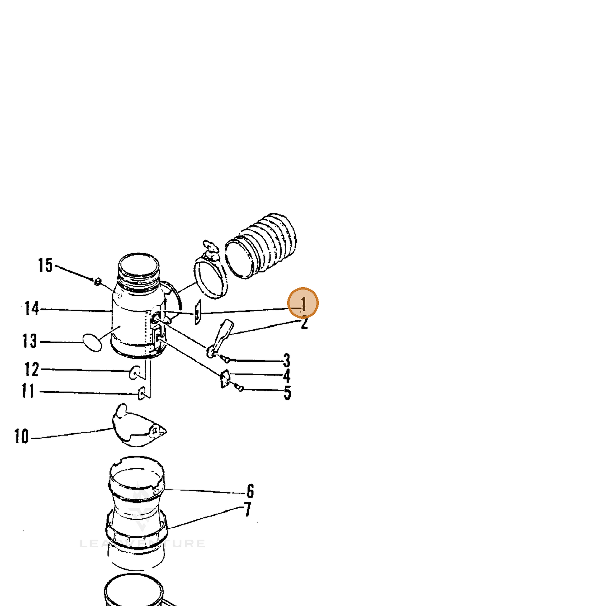 ECHO part 89017501961 — IPL diagram snippet (6x zoom, amber highlight)