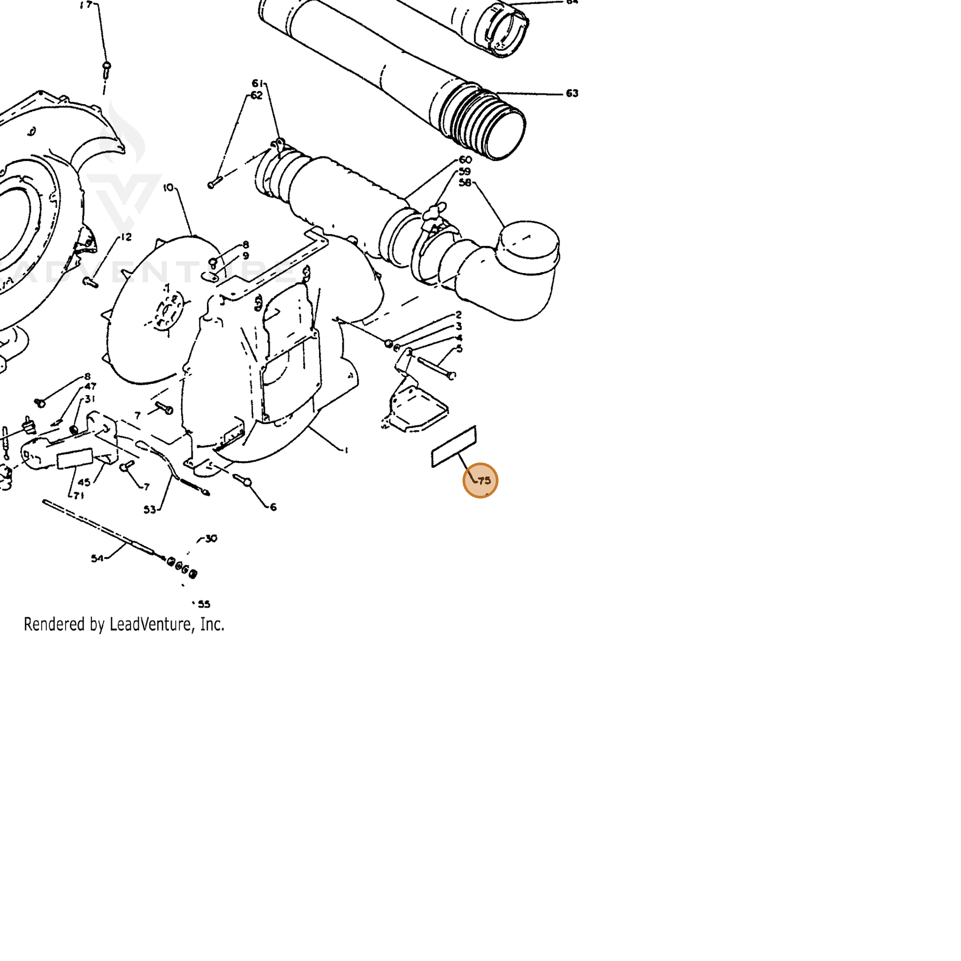 ECHO part 89017600760 — IPL diagram snippet (6x zoom, amber highlight)