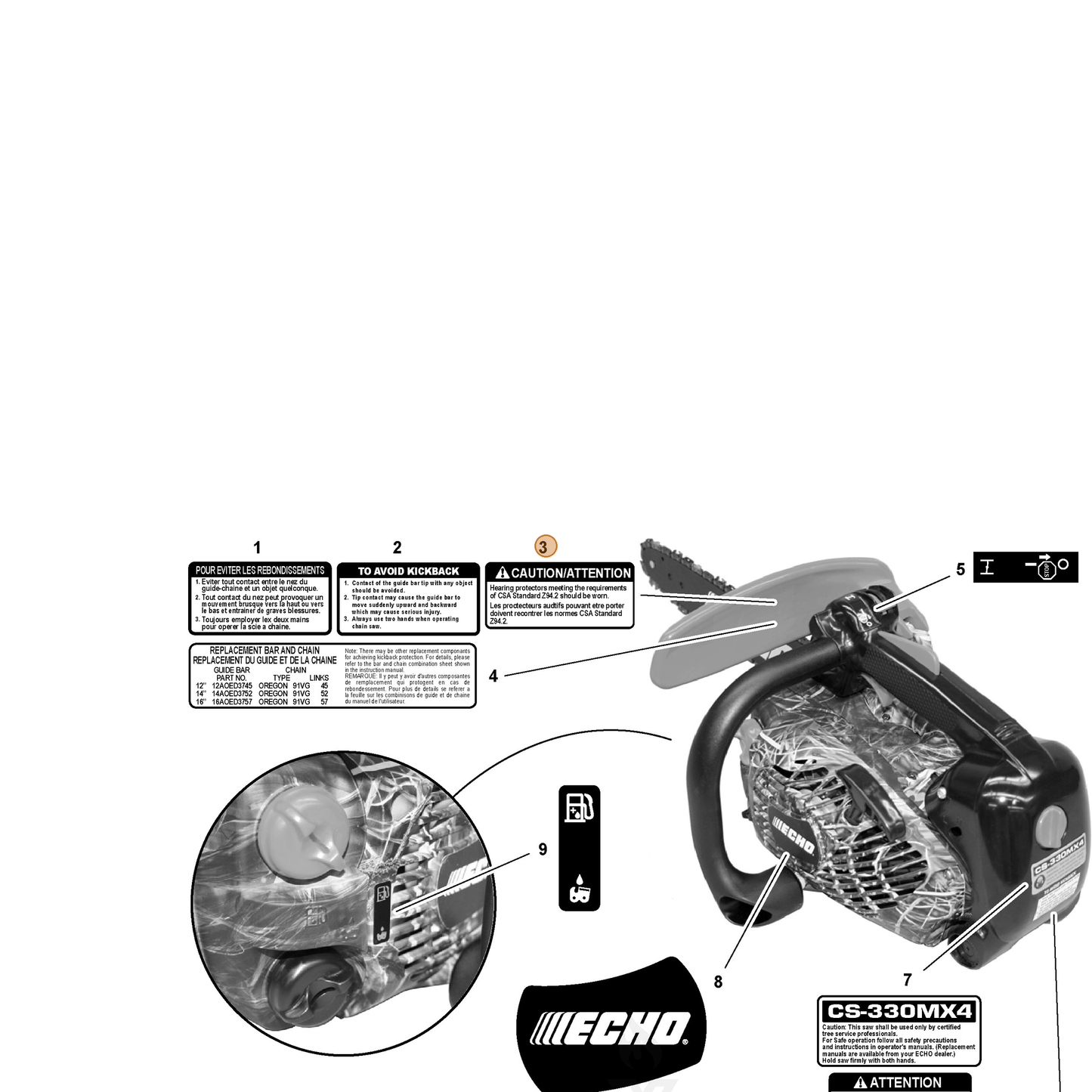 ECHO part 89017639431 — IPL diagram snippet (6x zoom, amber highlight)