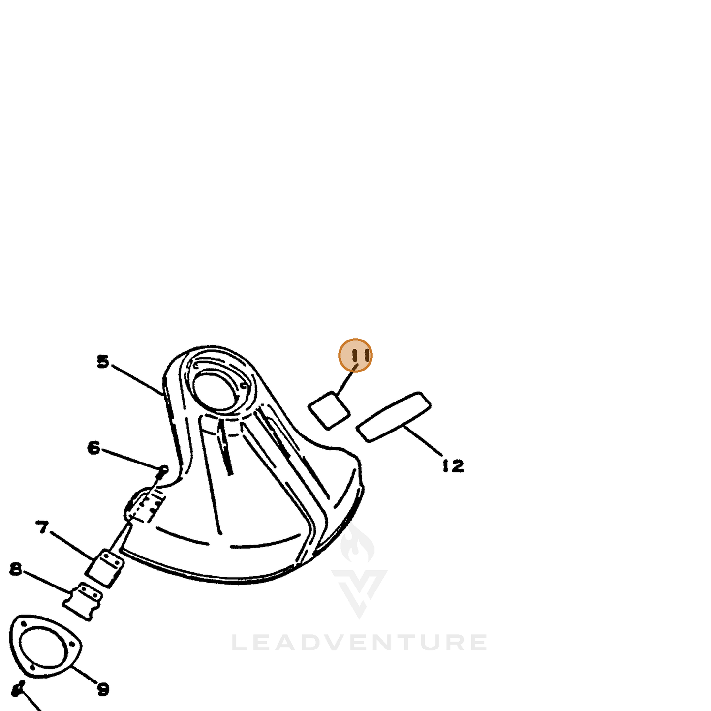ECHO part 89017740730 — IPL diagram snippet (6x zoom, amber highlight)
