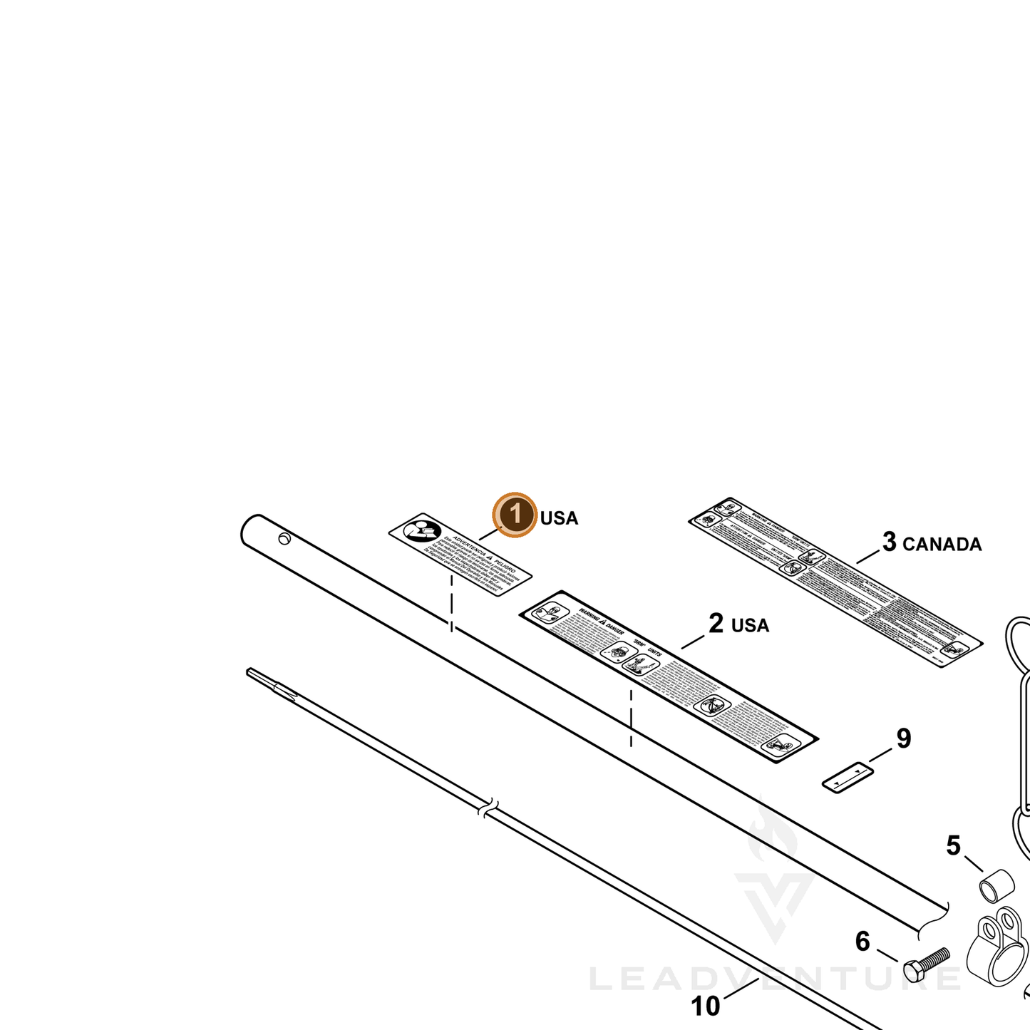 ECHO part 89017751830 — IPL diagram snippet (6x zoom, amber highlight)