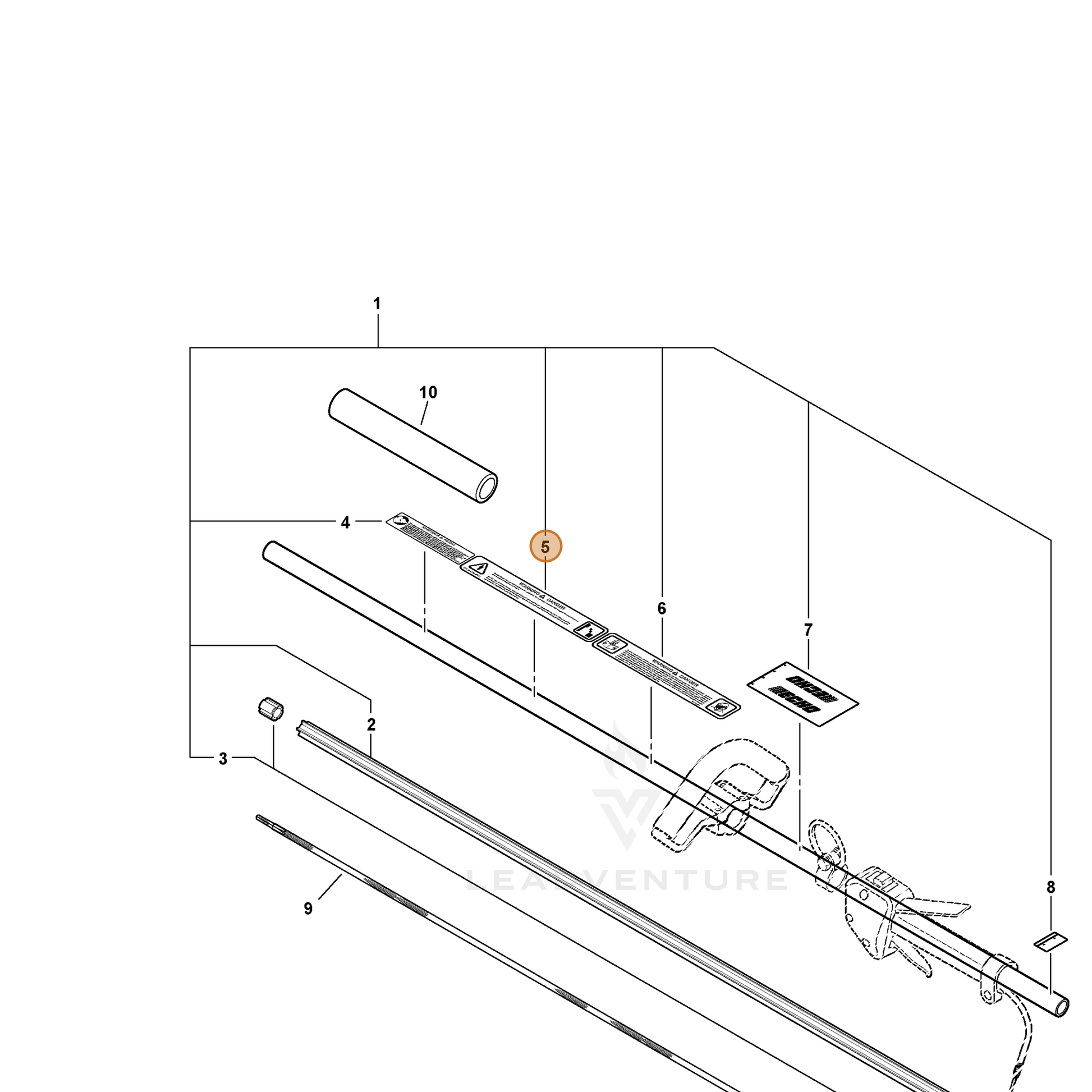 ECHO part 89017854331 — IPL diagram snippet (6x zoom, amber highlight)