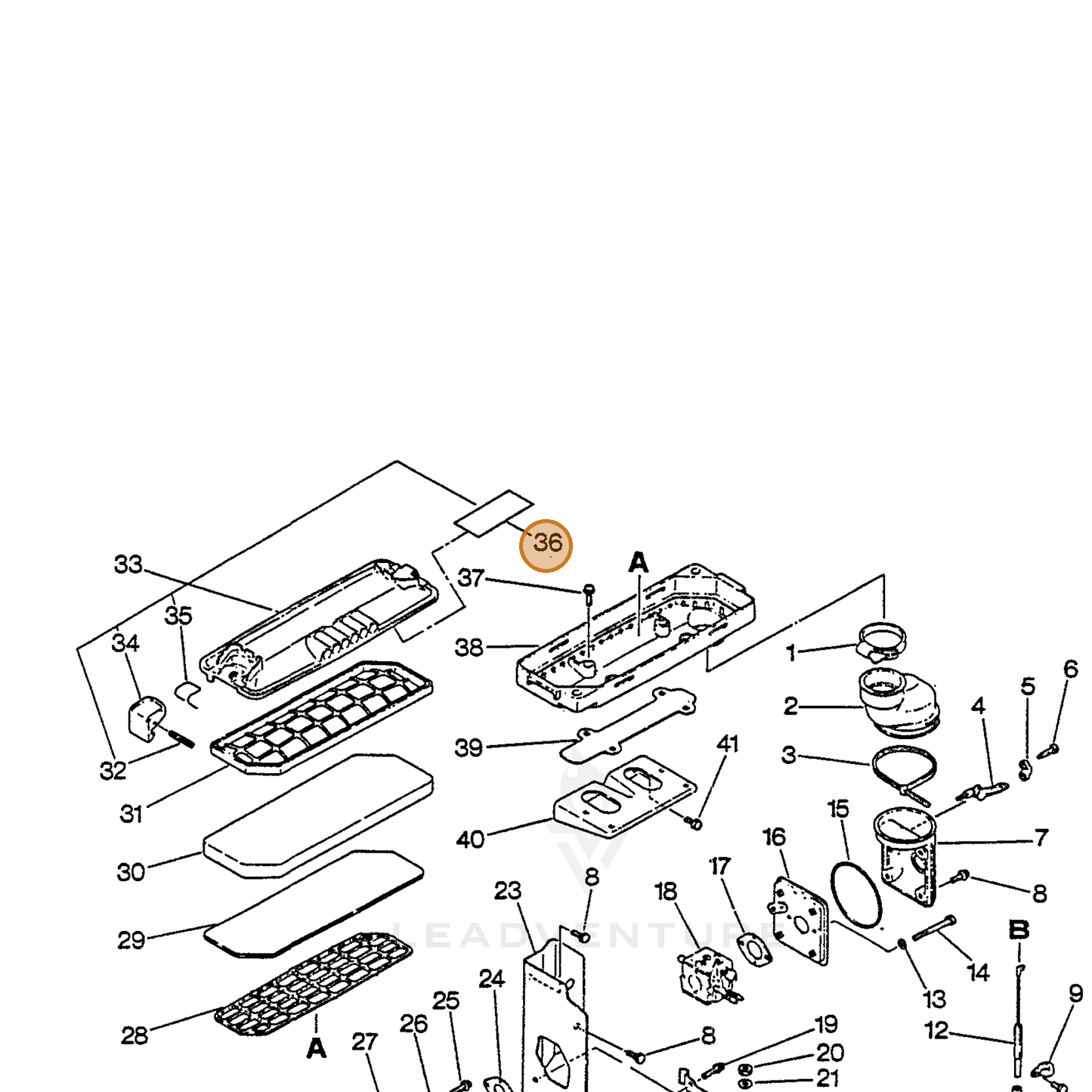 ECHO part 89018704260 — IPL diagram snippet (6x zoom, amber highlight)