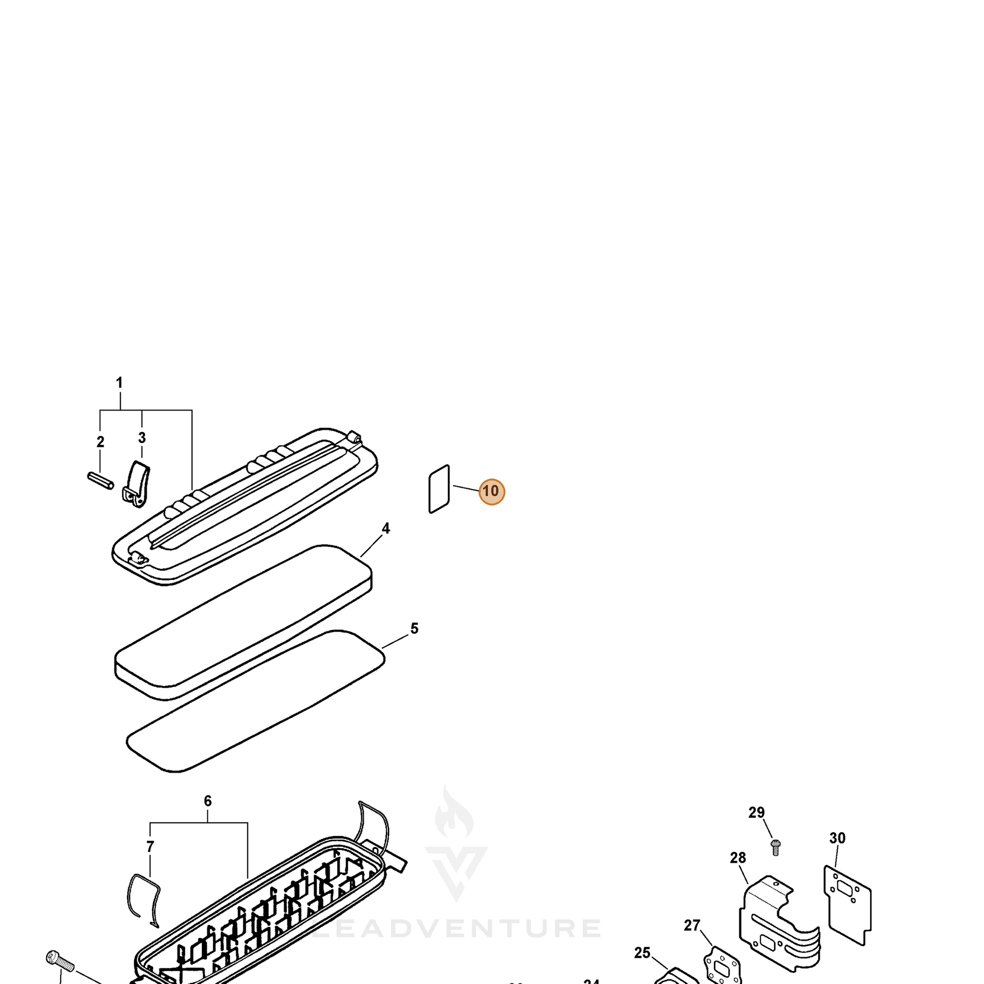 ECHO part 89018708360 — IPL diagram snippet (6x zoom, amber highlight)