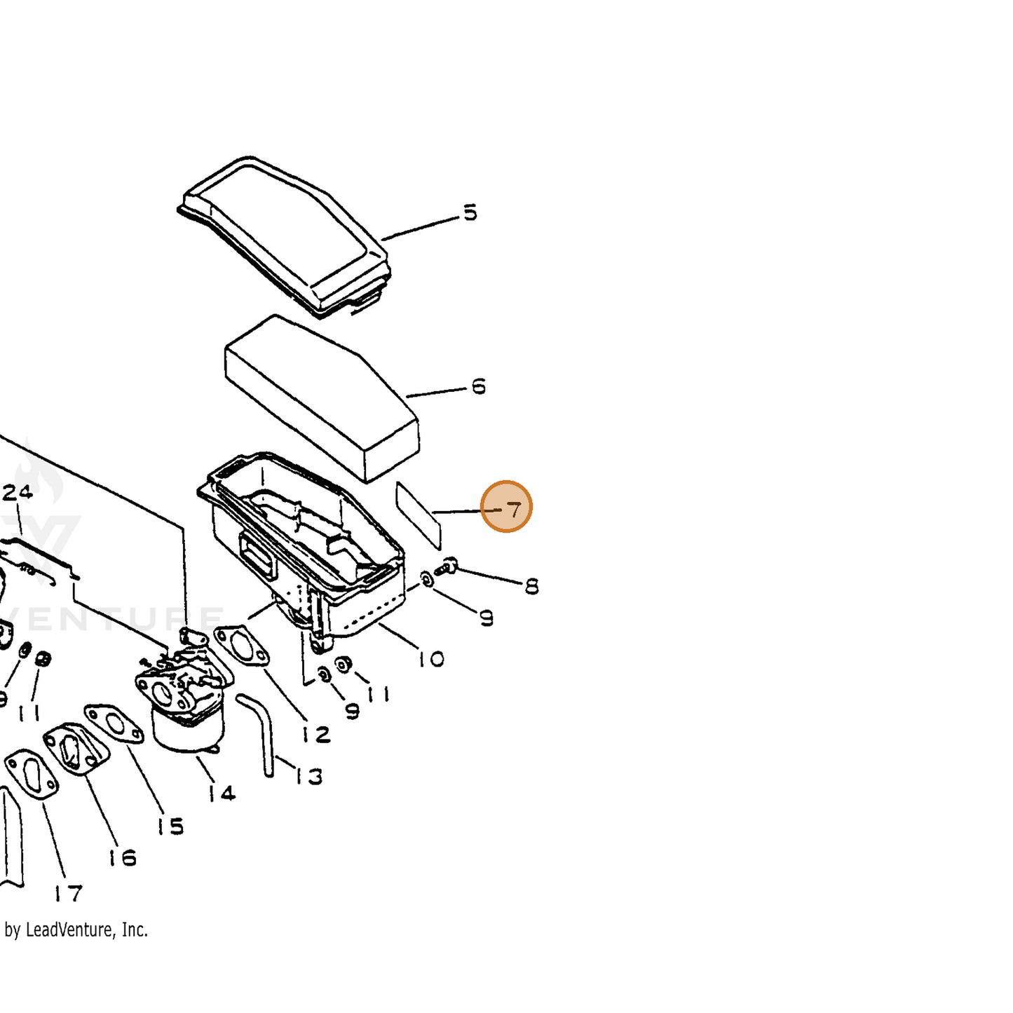 ECHO part 89018711620 — IPL diagram snippet (6x zoom, amber highlight)