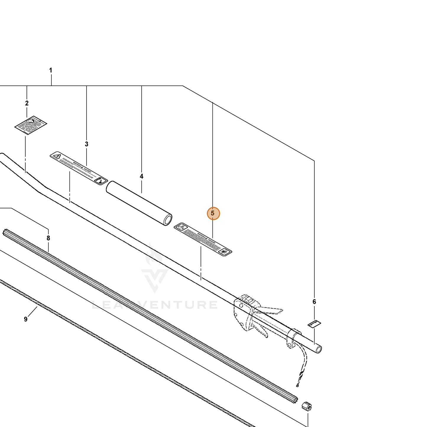 ECHO part 89018721460 — IPL diagram snippet (6x zoom, amber highlight)