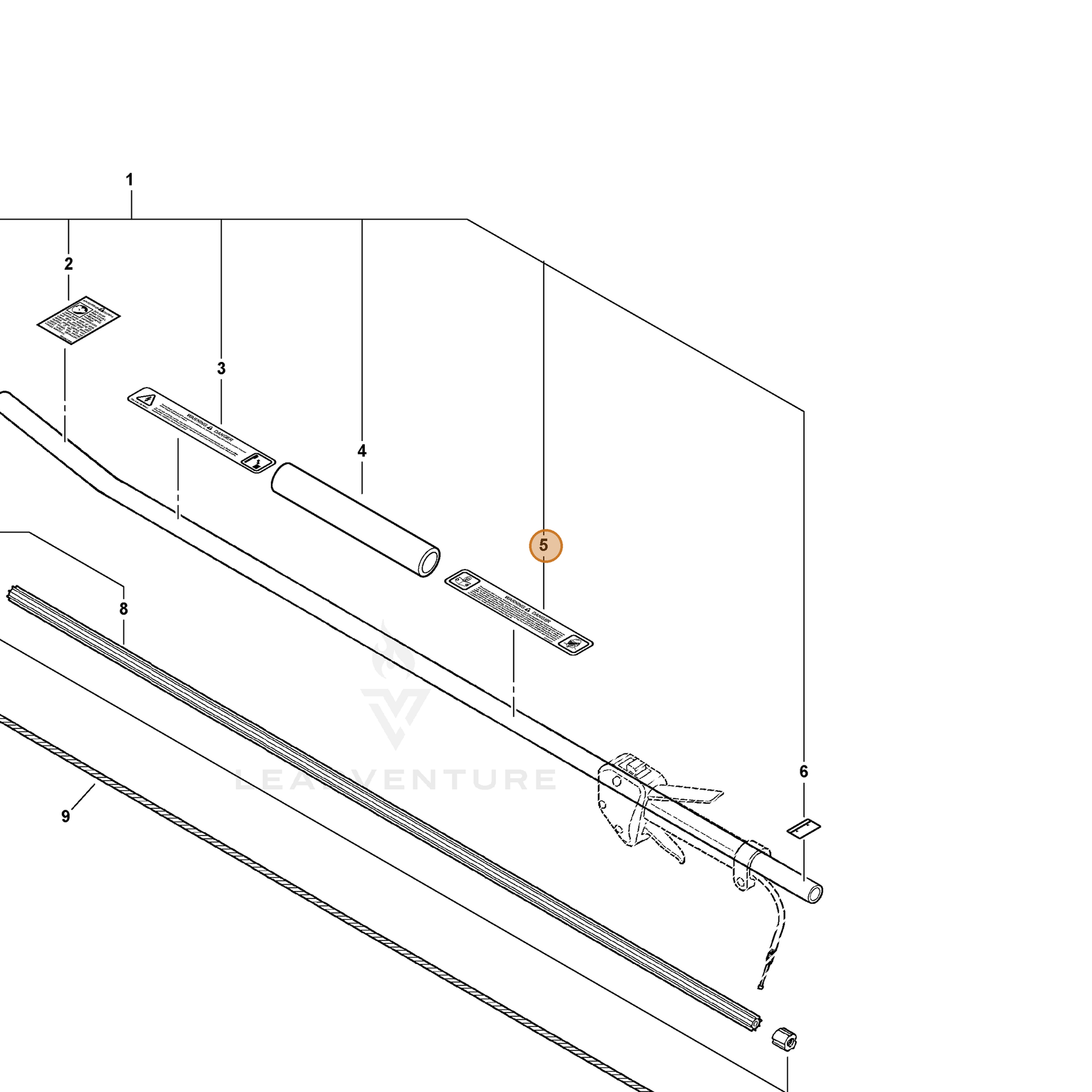 ECHO part 89018721460 — IPL diagram snippet (6x zoom, amber highlight)