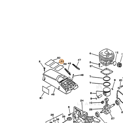 ECHO part 89019030130 — IPL diagram snippet (6x zoom, amber highlight)