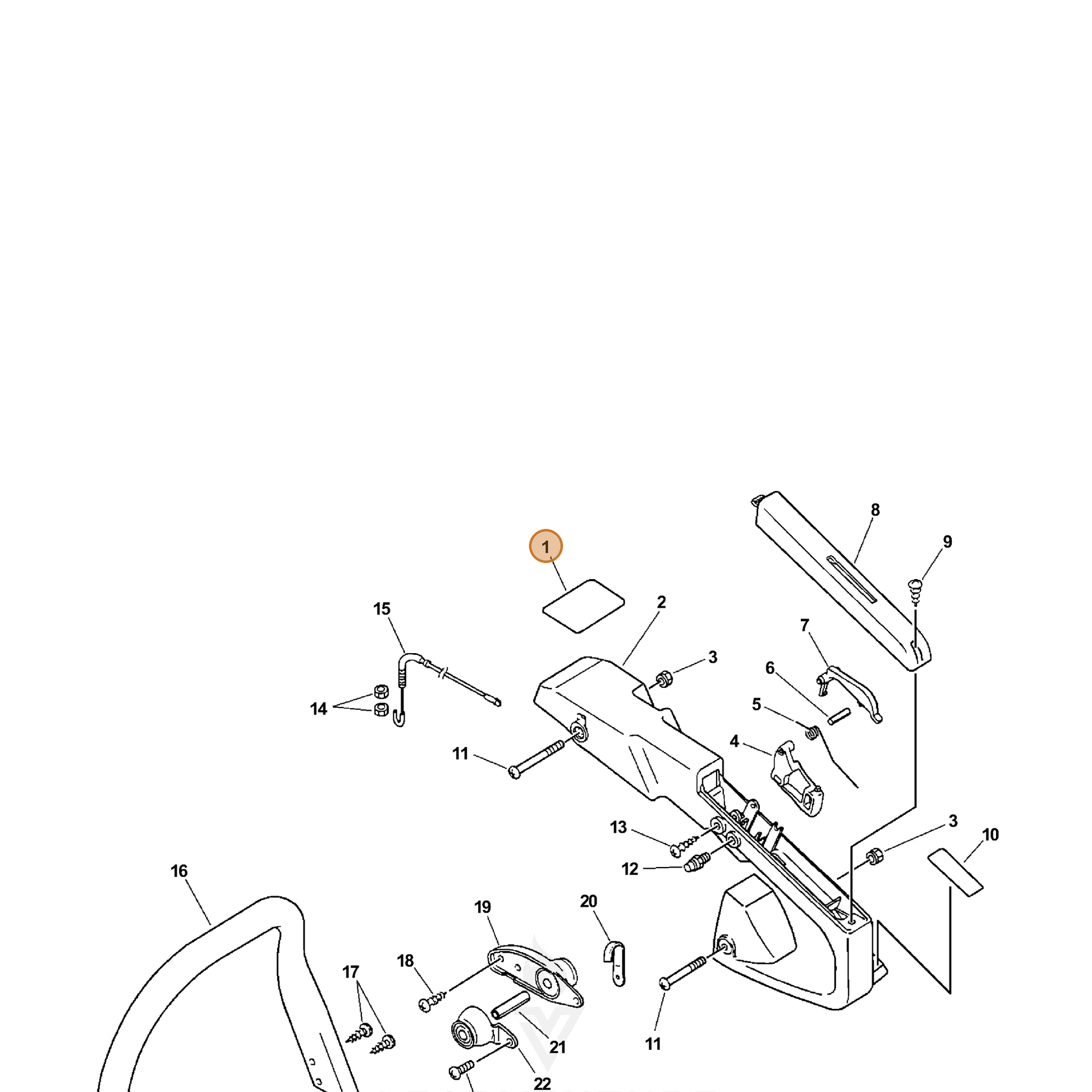 ECHO part 89019130131 — IPL diagram snippet (6x zoom, amber highlight)