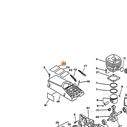 ECHO part 89019232630 — IPL diagram snippet (6x zoom, amber highlight)