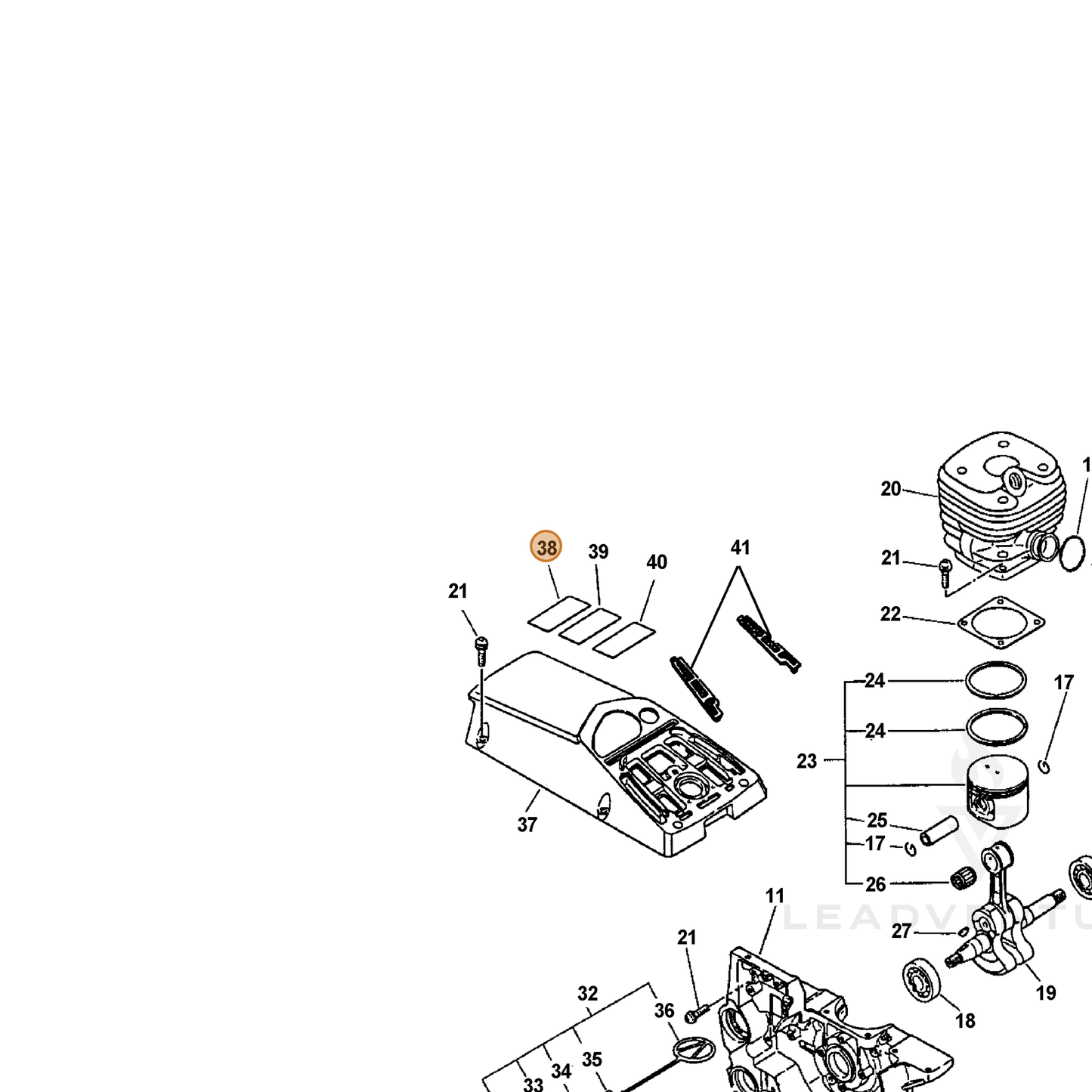 ECHO part 89019232631 — IPL diagram snippet (6x zoom, amber highlight)