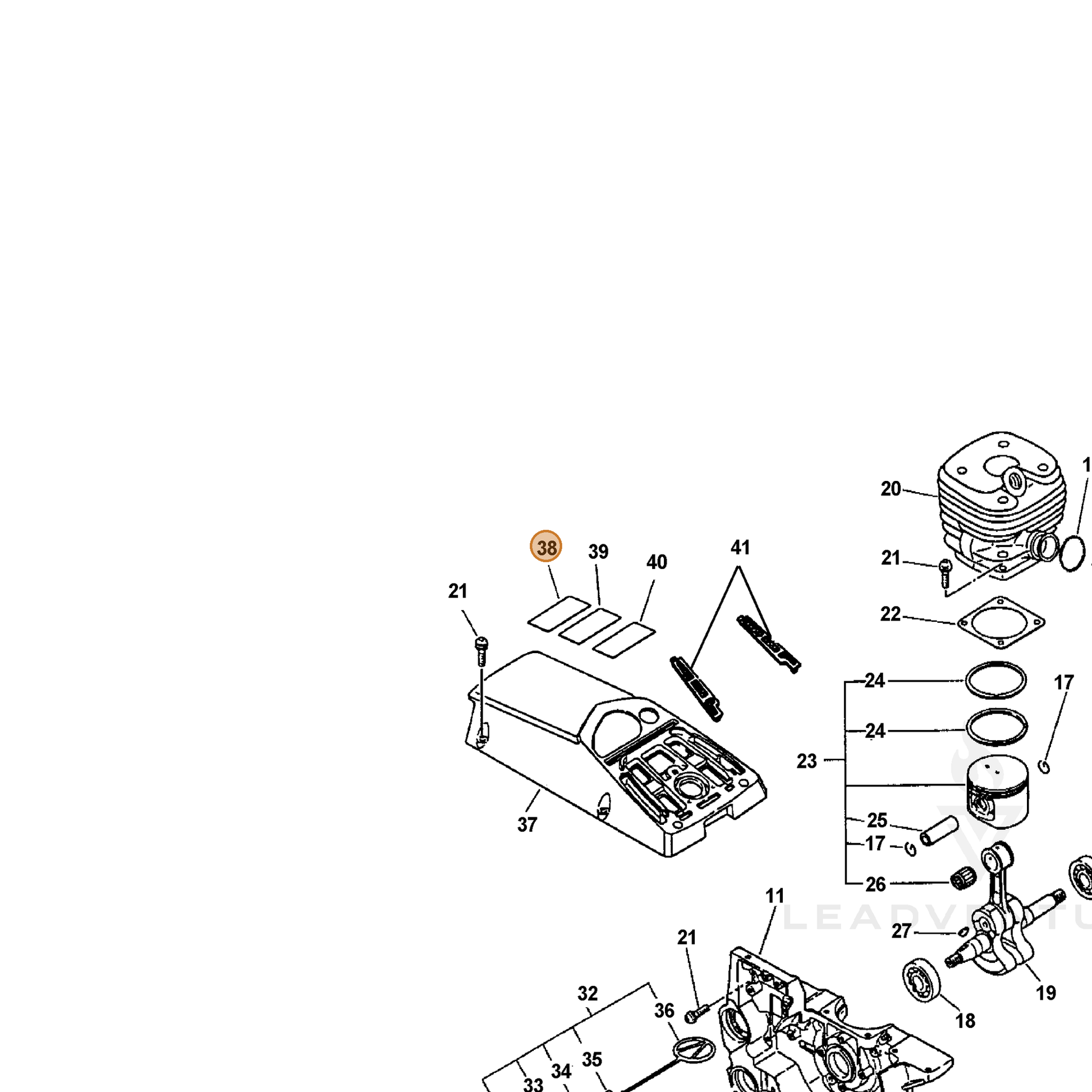 ECHO part 89019232631 — IPL diagram snippet (6x zoom, amber highlight)