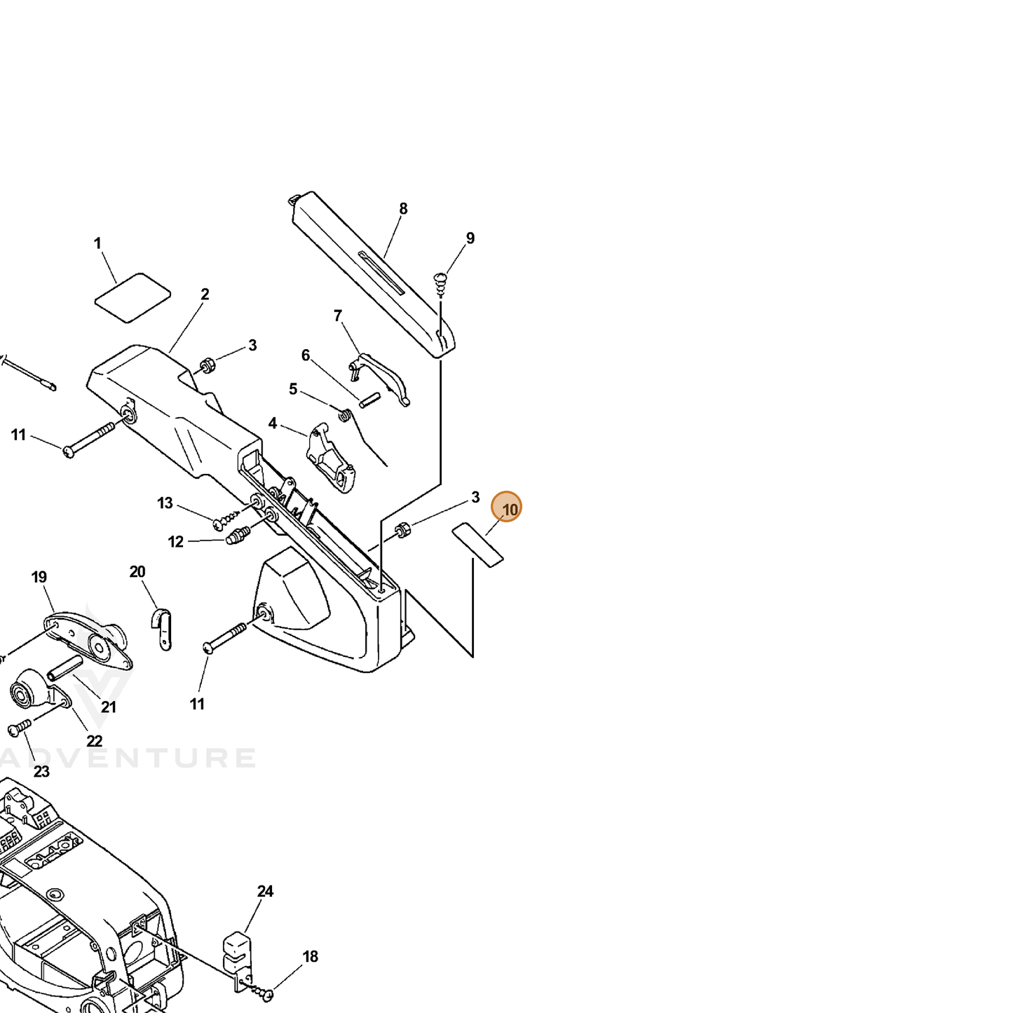 ECHO part 89022839131 — IPL diagram snippet (6x zoom, amber highlight)