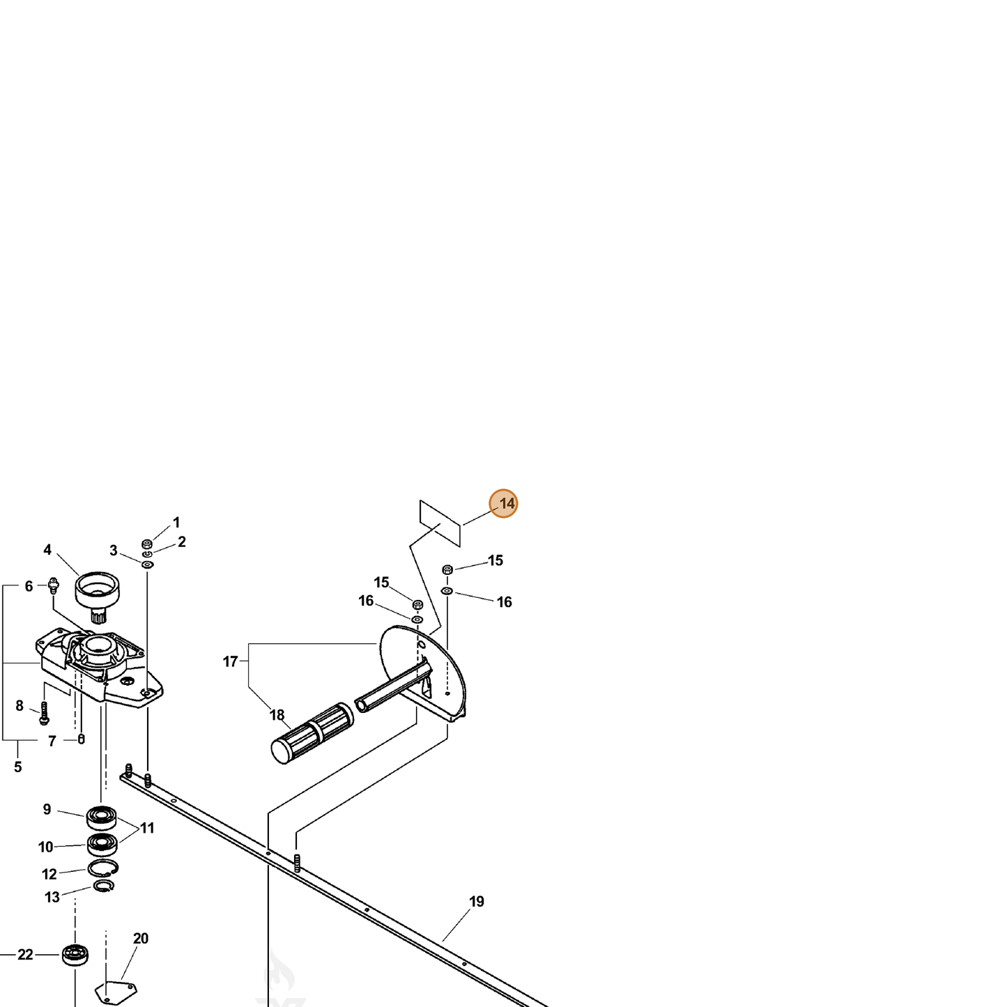 ECHO part 89031705160 — IPL diagram snippet (6x zoom, amber highlight)