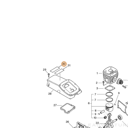 ECHO part 89031707060 — IPL diagram snippet (6x zoom, amber highlight)