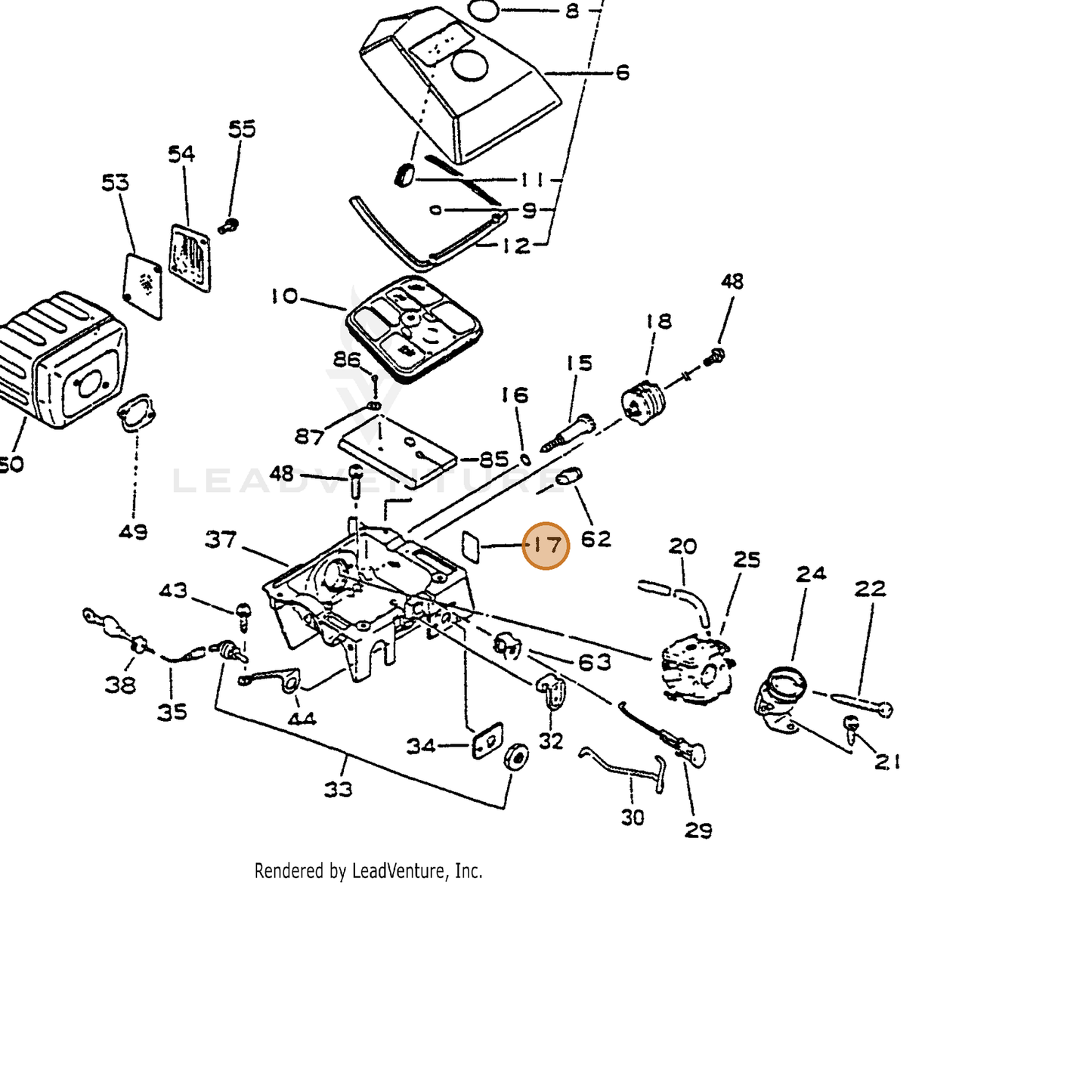 ECHO part 89032430130 — IPL diagram snippet (6x zoom, amber highlight)