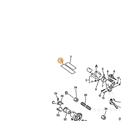ECHO part 89033124330 — IPL diagram snippet (6x zoom, amber highlight)