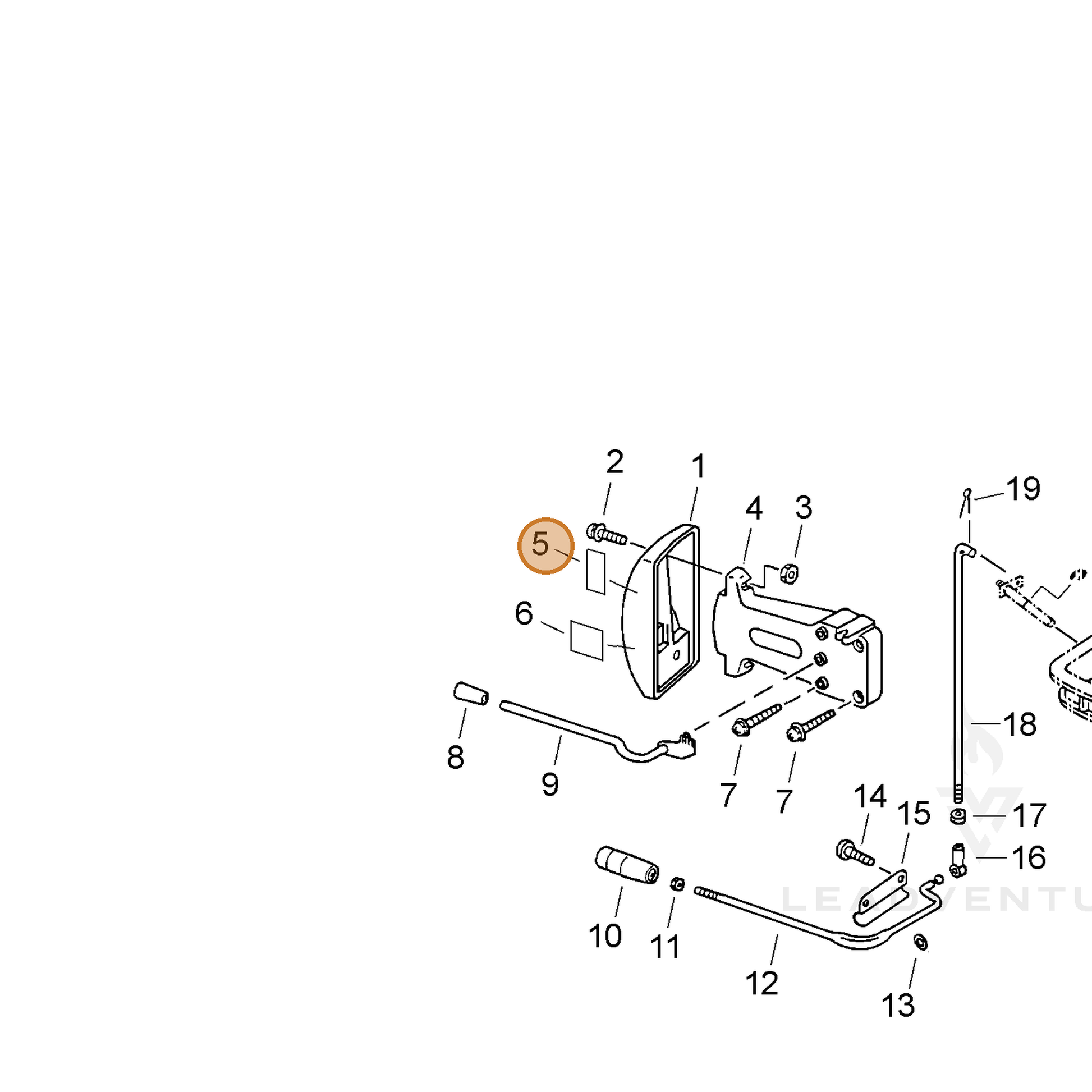 ECHO part 89034805060 — IPL diagram snippet (6x zoom, amber highlight)
