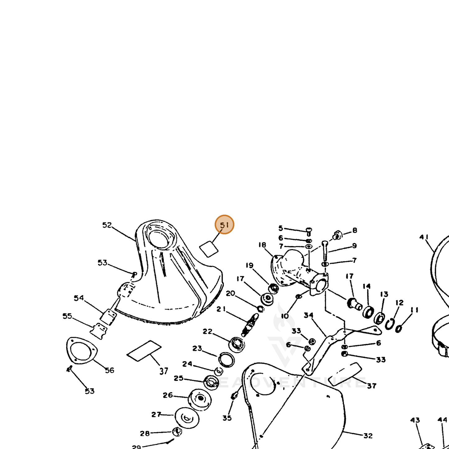 ECHO part 89035240830 — IPL diagram snippet (6x zoom, amber highlight)