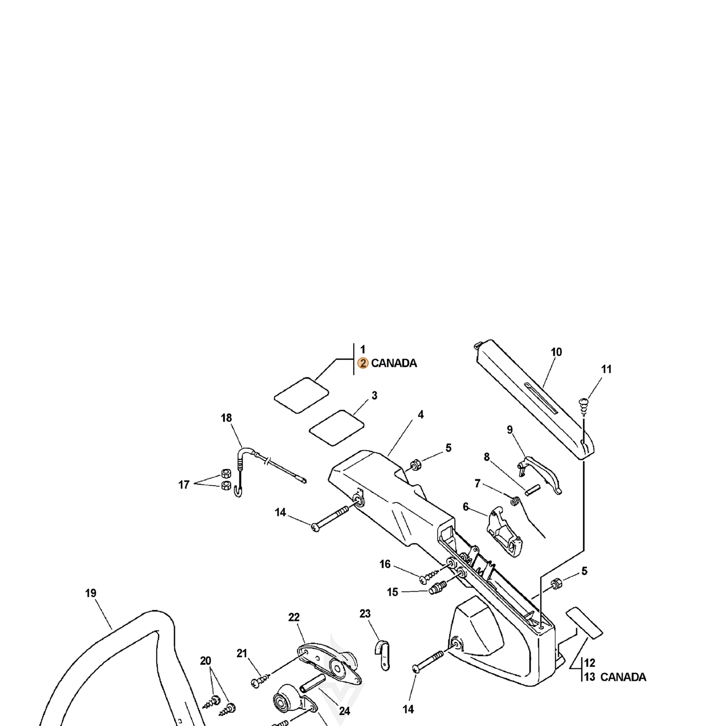 ECHO part 89035339530 — IPL diagram snippet (6x zoom, amber highlight)
