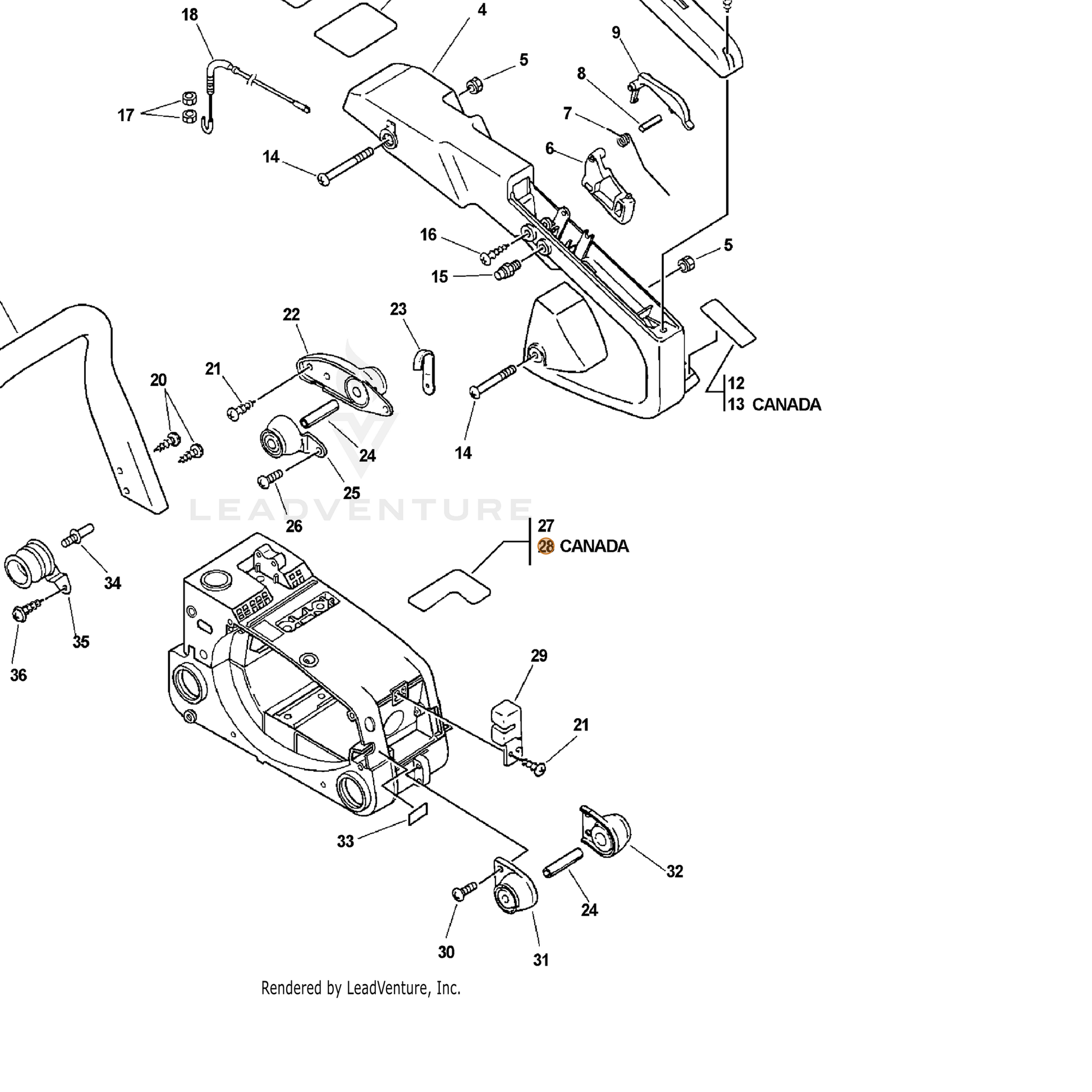 ECHO part 89035559533 — IPL diagram snippet (6x zoom, amber highlight)