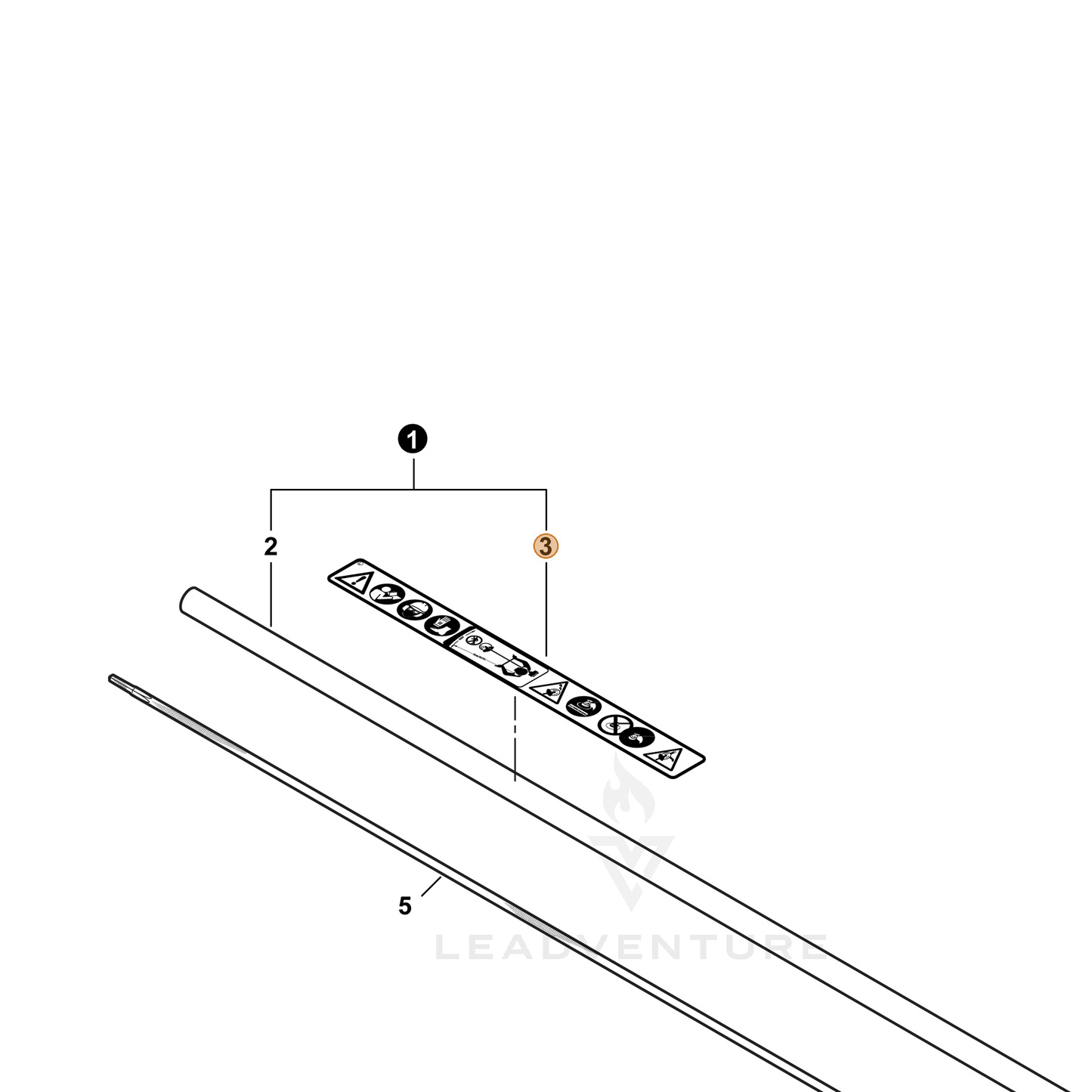 ECHO part 89061743130 — IPL diagram snippet (6x zoom, amber highlight)