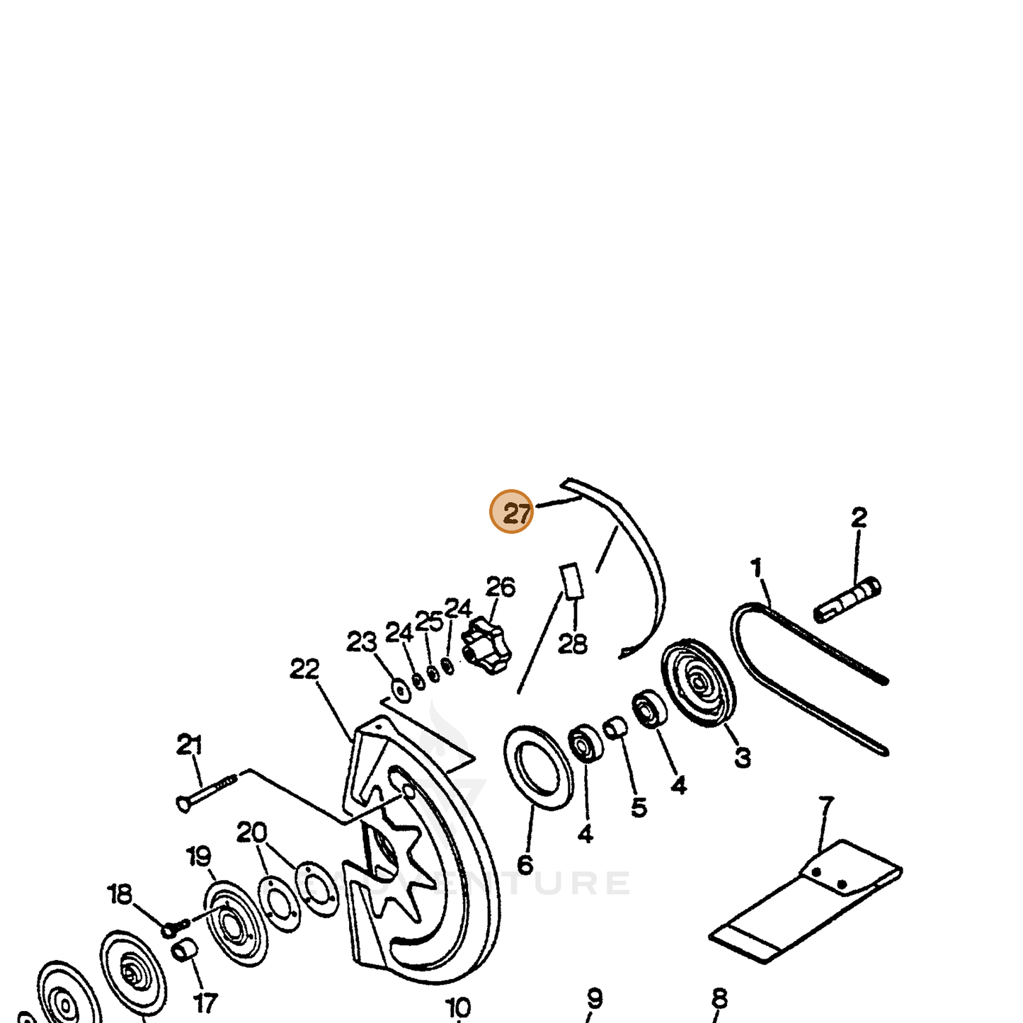 ECHO part 89205005260 — IPL diagram snippet (6x zoom, amber highlight)