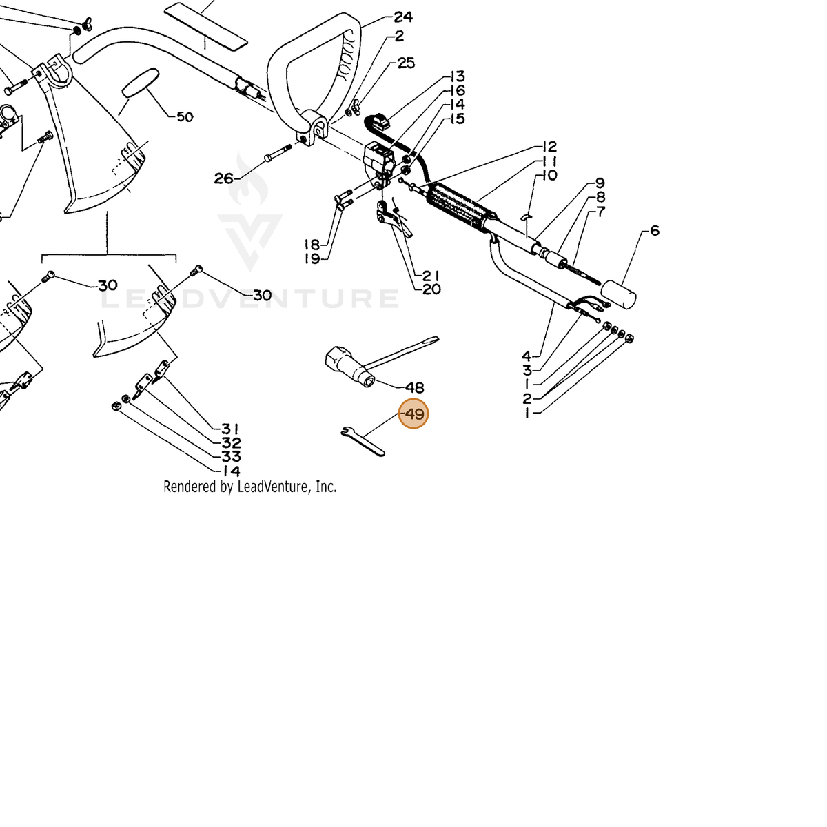 ECHO part 89501526630 — IPL diagram snippet (6x zoom, amber highlight)