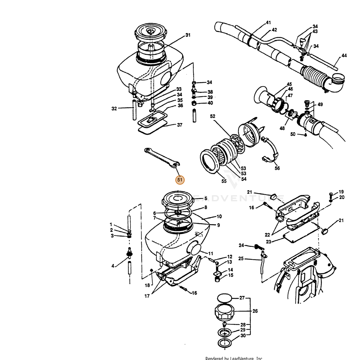 ECHO part 89512001110 — IPL diagram snippet (6x zoom, amber highlight)