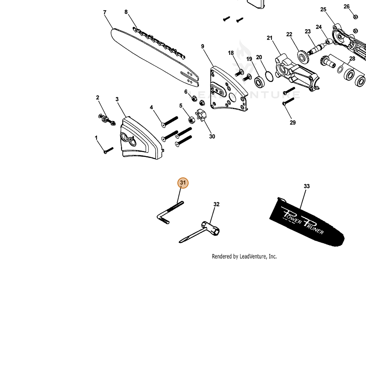 ECHO part 89571022160 — IPL diagram snippet (6x zoom, amber highlight)
