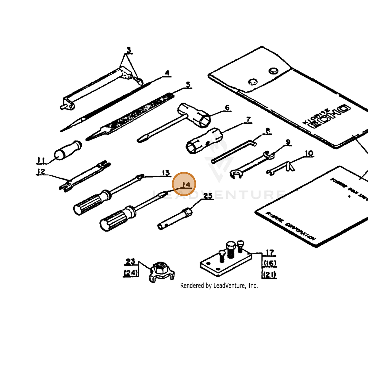 ECHO part 89581100130 — IPL diagram snippet (6x zoom, amber highlight)