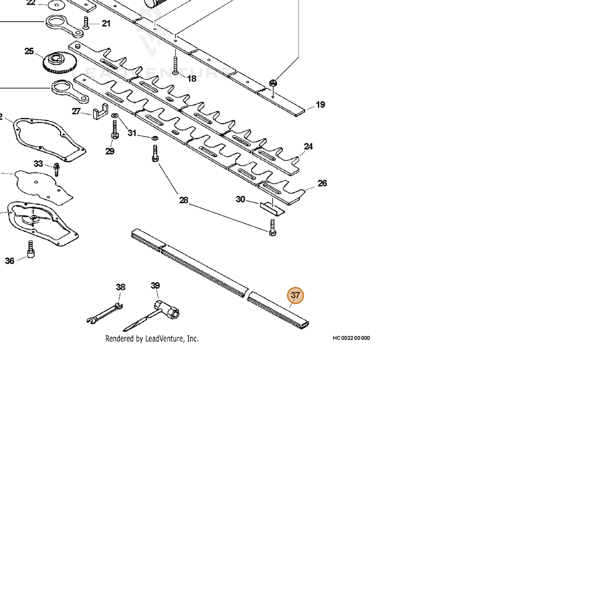 ECHO part 89852302961 — IPL diagram snippet (6x zoom, amber highlight)