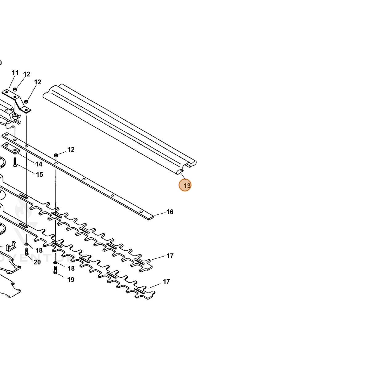 ECHO part 89852321460 — IPL diagram snippet (6x zoom, amber highlight)