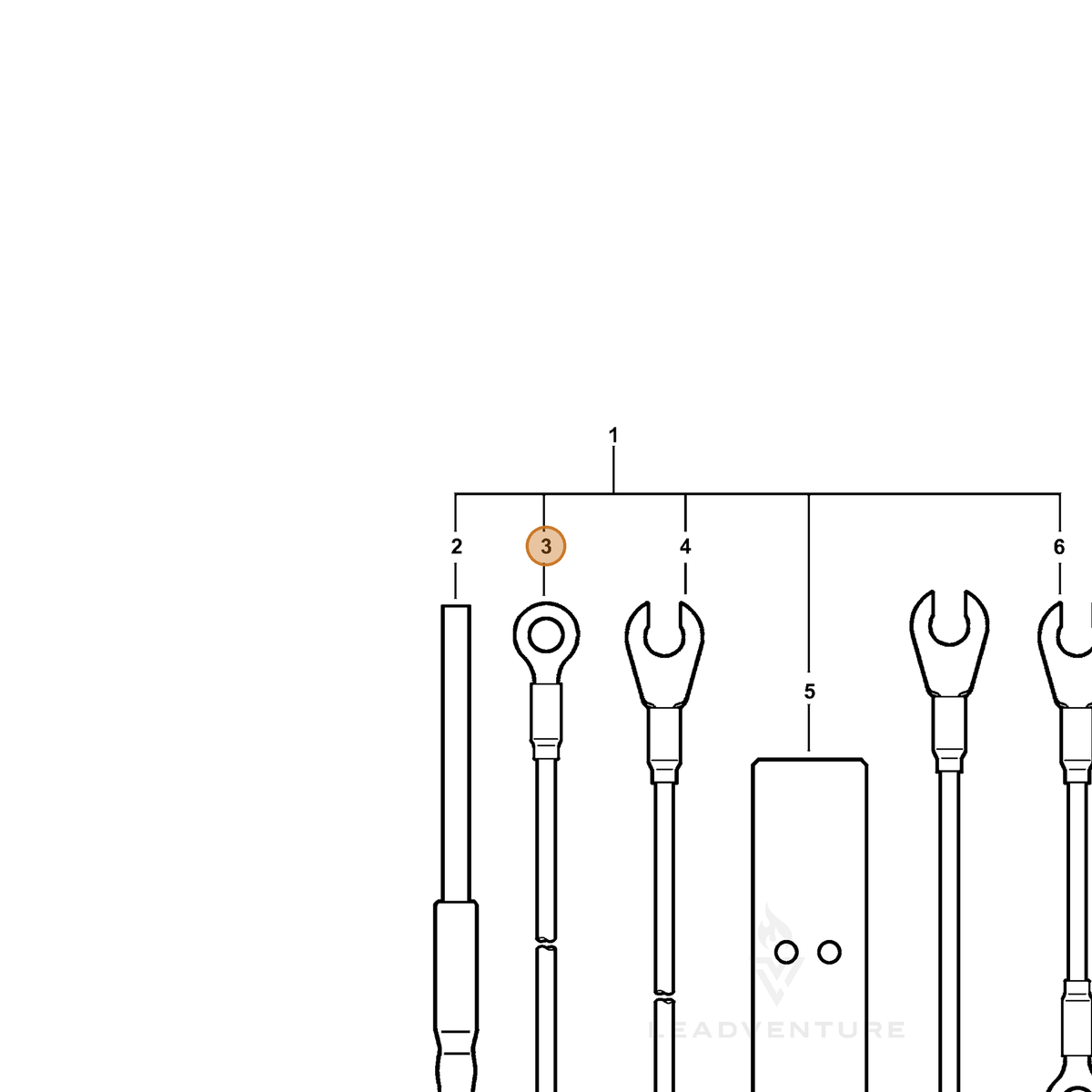 ECHO part 89855202910 — IPL diagram snippet (6x zoom, amber highlight)