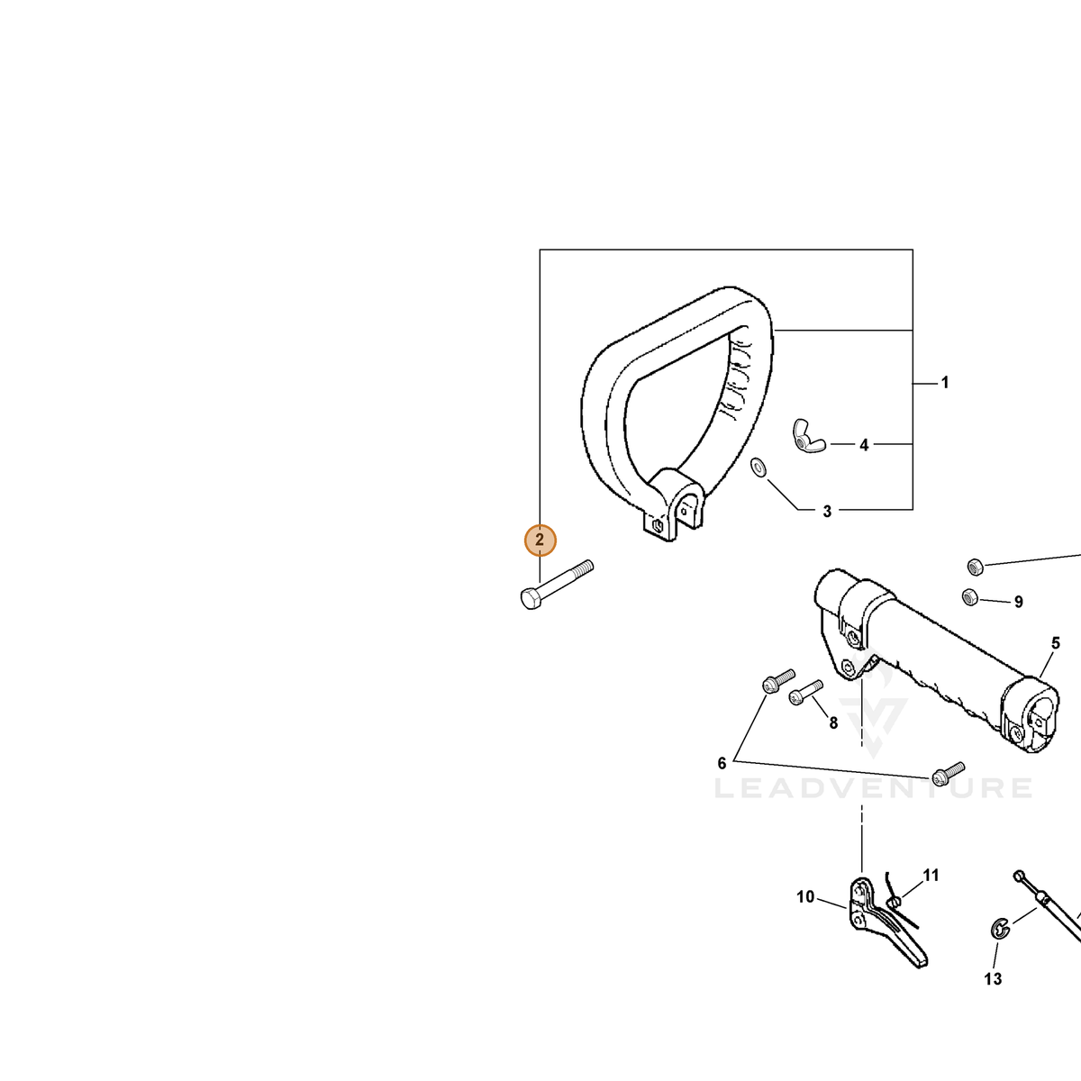 ECHO part 90001708048 — IPL diagram snippet (6x zoom, amber highlight)