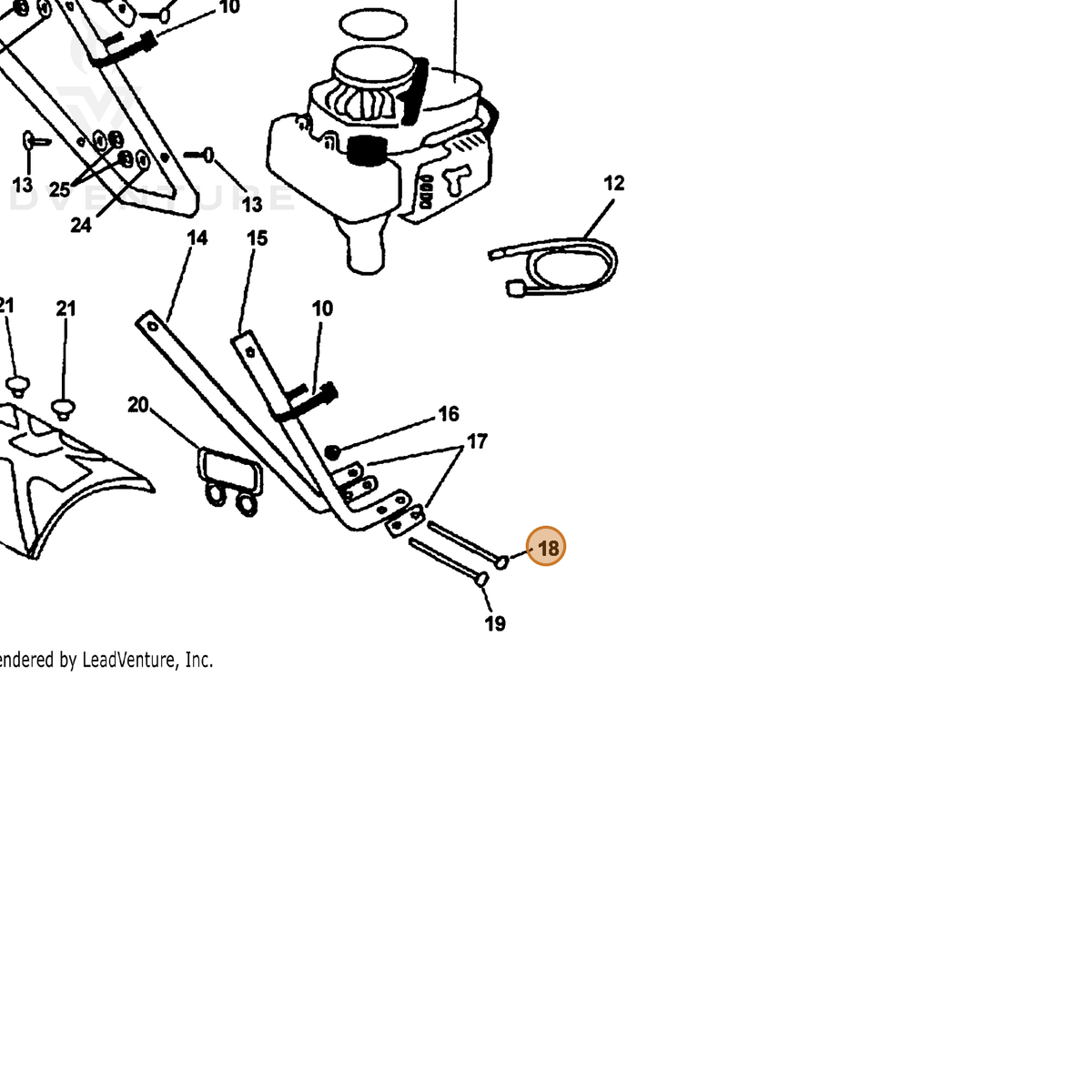 ECHO part 90001708096 — IPL diagram snippet (6x zoom, amber highlight)