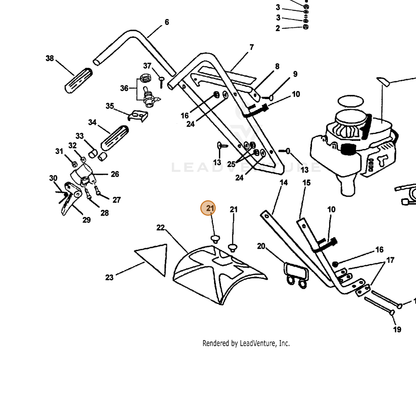 ECHO part 90002108016 — IPL diagram snippet (6x zoom, amber highlight)