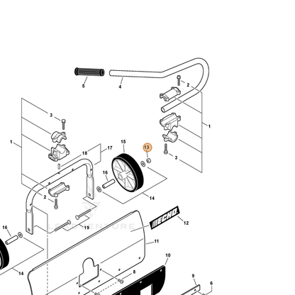 ECHO part 90003100200 — IPL diagram snippet (6x zoom, amber highlight)