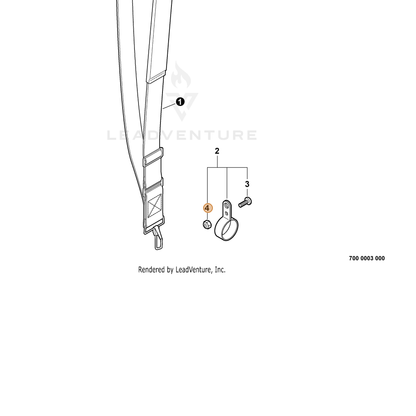 ECHO part 90003150100 — IPL diagram snippet (6x zoom, amber highlight)