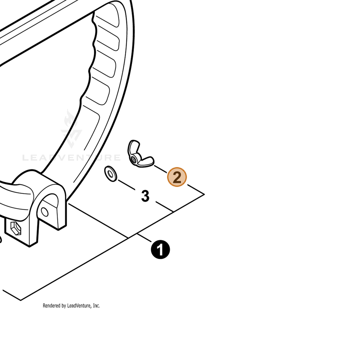 ECHO part 90003300008 — IPL diagram snippet (6x zoom, amber highlight)
