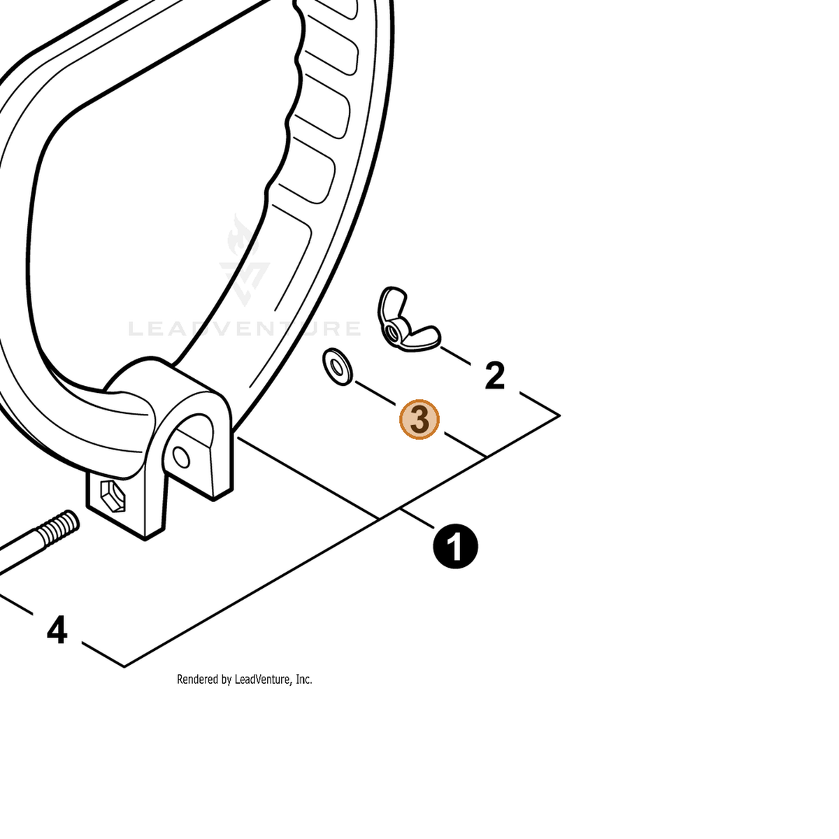 ECHO part 90003500008 — IPL diagram snippet (6x zoom, amber highlight)