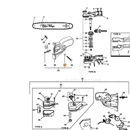 ECHO part 90003500200 — IPL diagram snippet (6x zoom, amber highlight)