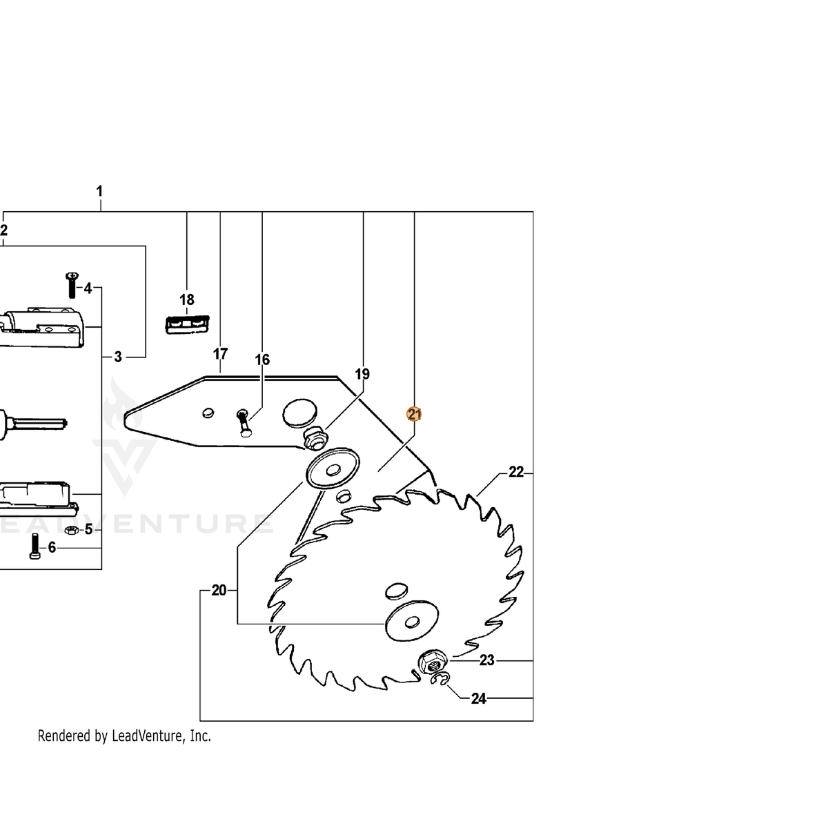 ECHO part 90003500300 — IPL diagram snippet (6x zoom, amber highlight)