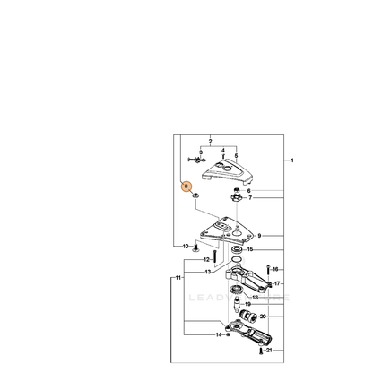 ECHO part 90004000100 — IPL diagram snippet (6x zoom, amber highlight)