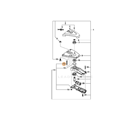ECHO part 90005700100 — IPL diagram snippet (6x zoom, amber highlight)