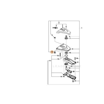 ECHO part 90006000100 — IPL diagram snippet (6x zoom, amber highlight)