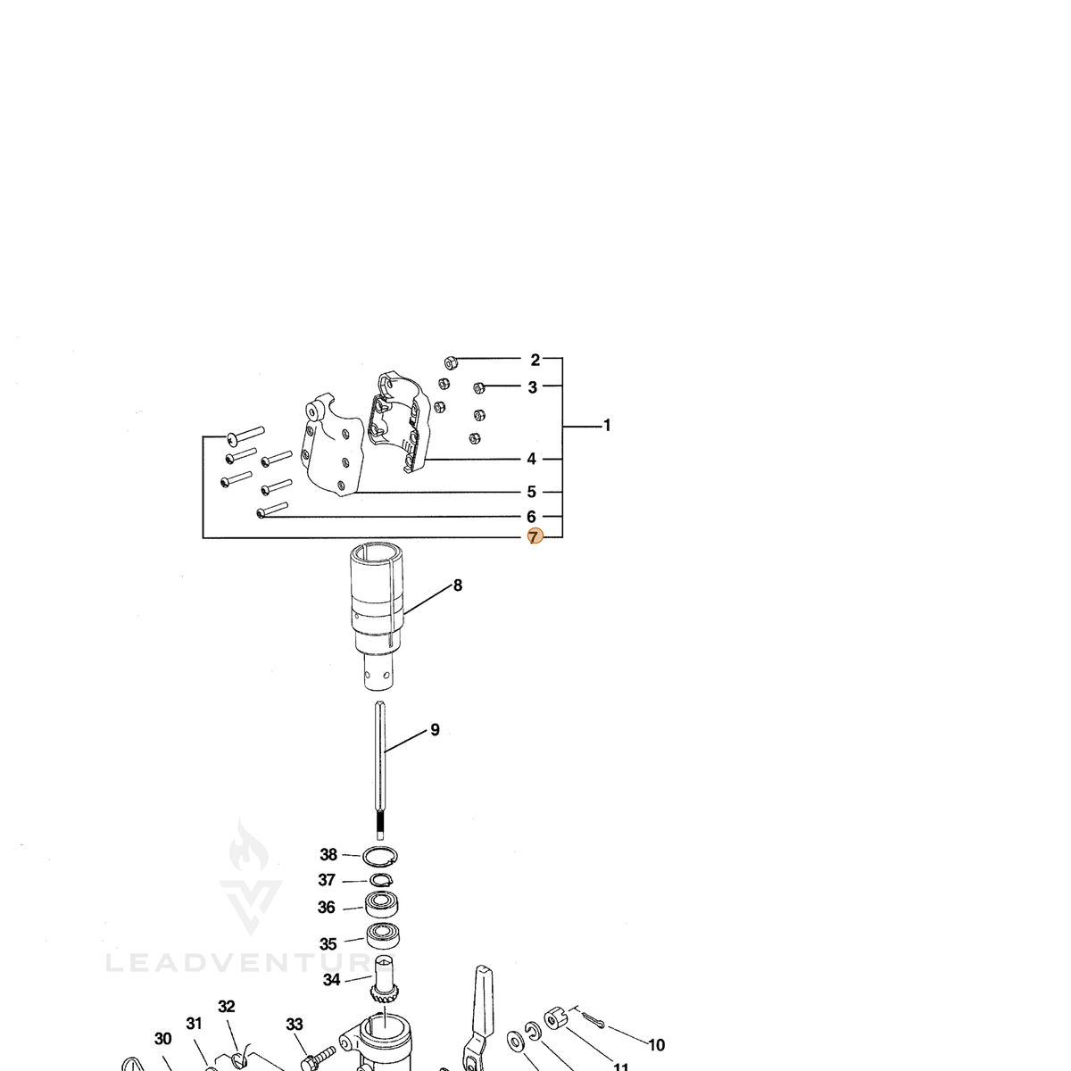 ECHO part 90006500300 — IPL diagram snippet (6x zoom, amber highlight)