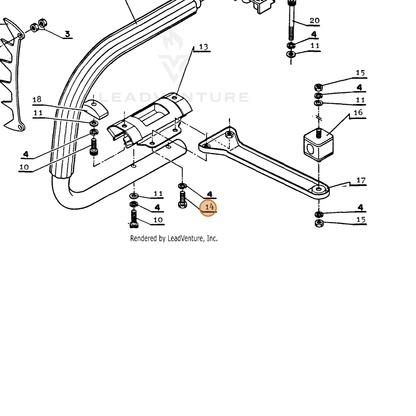 ECHO part 90010005008 — IPL diagram snippet (6x zoom, amber highlight)