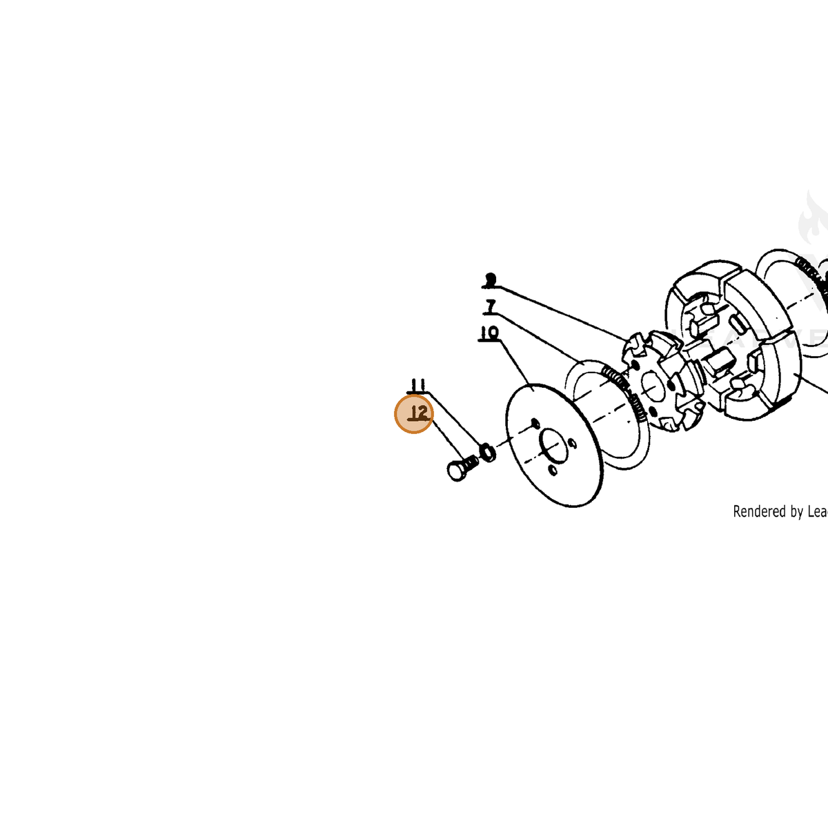 ECHO part 90010005010 — IPL diagram snippet (6x zoom, amber highlight)
